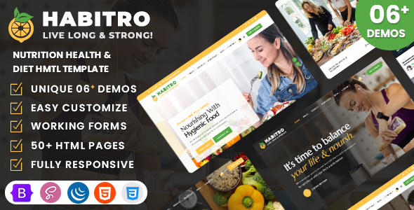 Habitro - Nutrition Health and Diet HTML Template